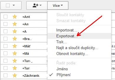 Výber exportu