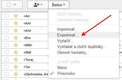 Výber exportu