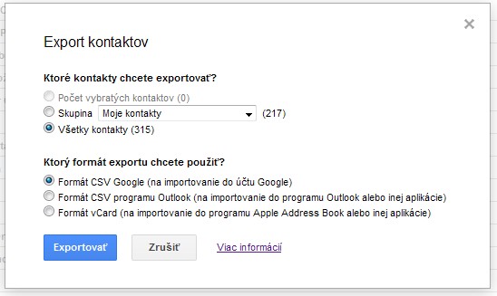 Formát exportu